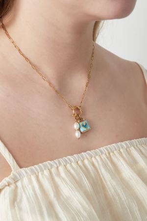 Collier Diy En Forme De Cœur Bleu h5 Image2