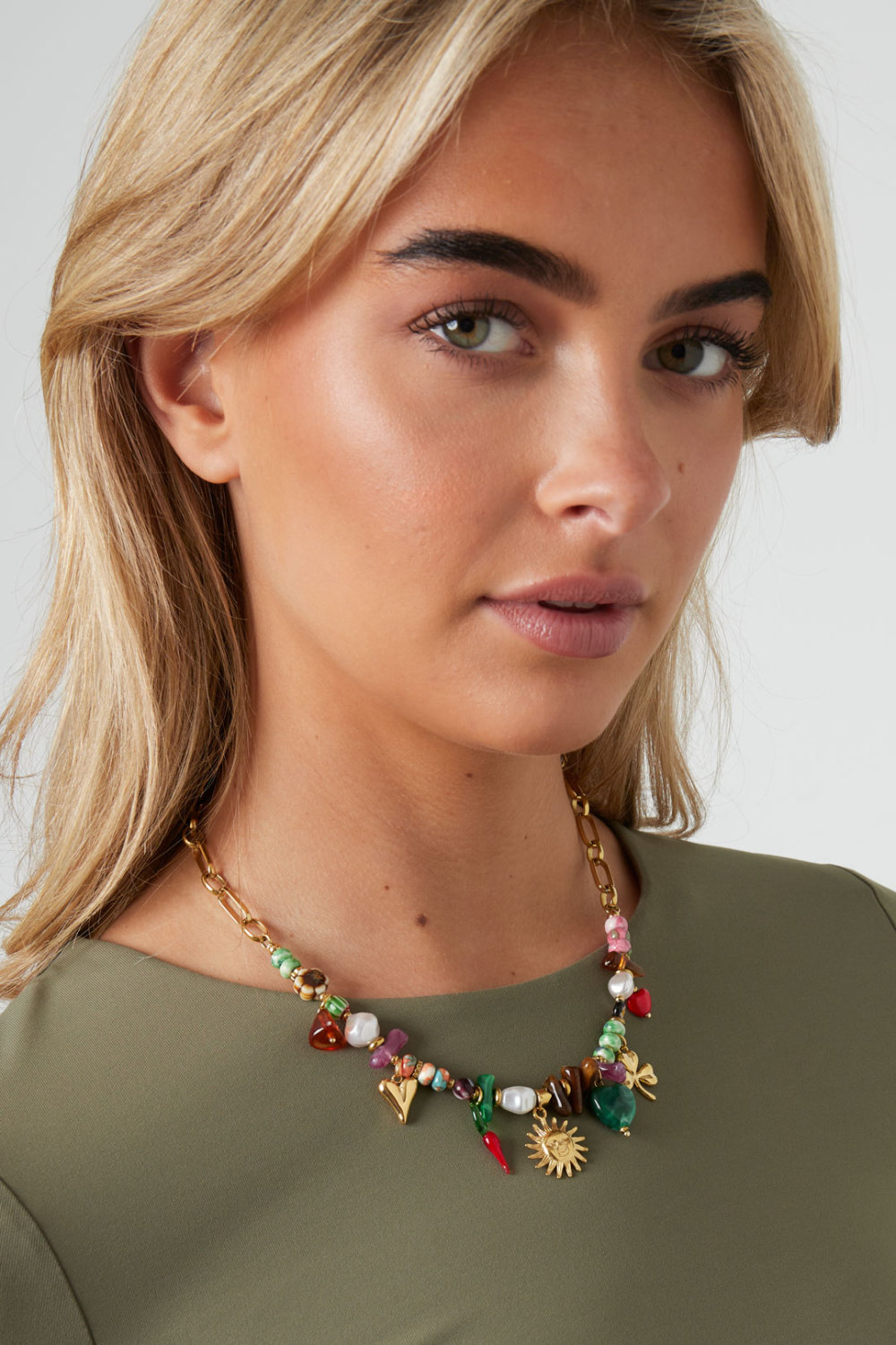 Colliers De Perles En Forme De Cœur Et De Soleil, Style Décontracté, Style Ethnique, Pour Femme Image2