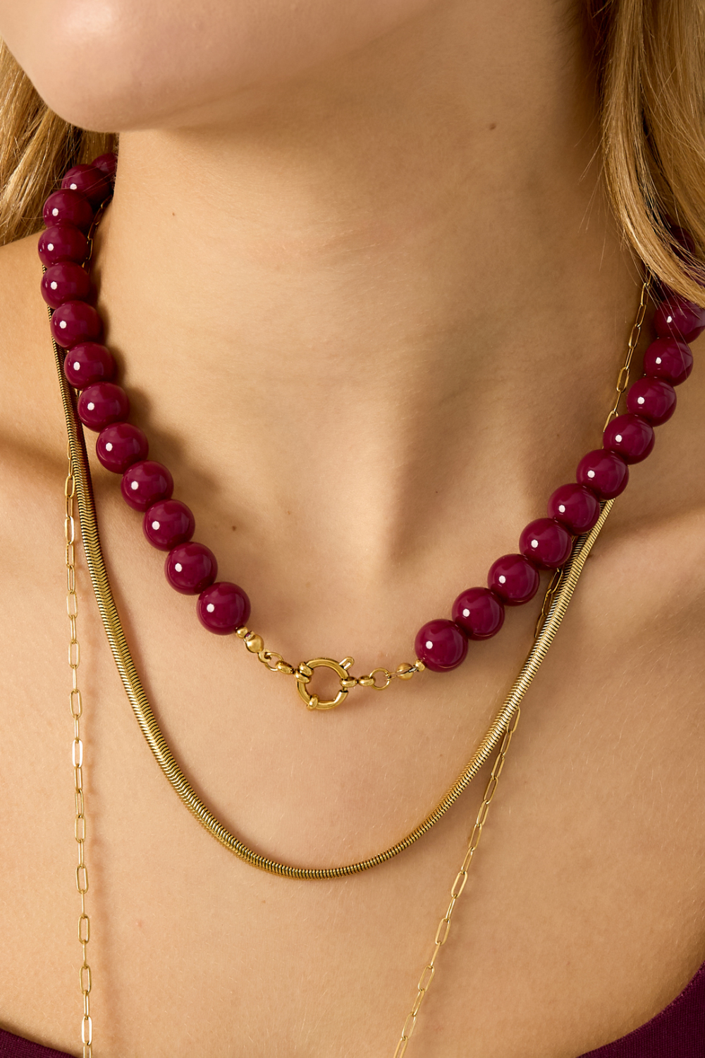 Collier De Perles Avec Fermeture Sur Le Devant - 12 Mm h5Image7