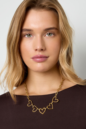 Colliers Chaîne En Acier Inoxydable, Série Cœur, Décontracté, Quotidien, Simple, Bijoux Pour Femmes h5 Image3