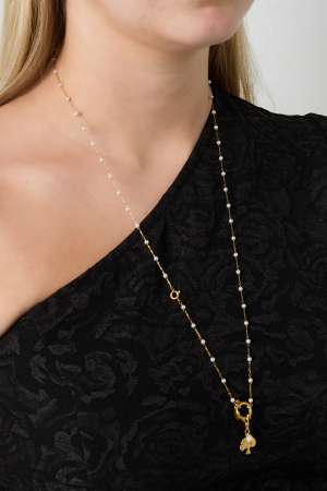 Collier Avec Cadenas Et Perles h5 Image2