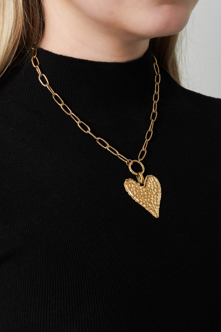 Collier long en forme de cœur épais 2