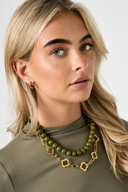 Colliers en acier inoxydable Clover, série décontractée, simple et quotidienne, bijoux pour femmes 2