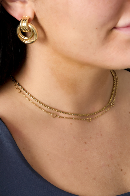 Colliers chaîne cœur décontracté quotidien simple série bijoux pour femmes 2
