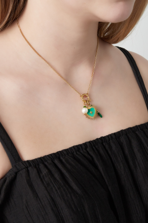 Collier Diy En Forme De Cœur Vert h5 Image2