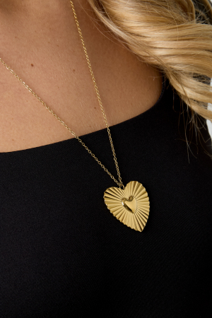 Colliers Pendentifs En Acier Inoxydable, Série Cœur, Décontracté, Quotidien, Simple, Bijoux Pour Femmes h5 Image4