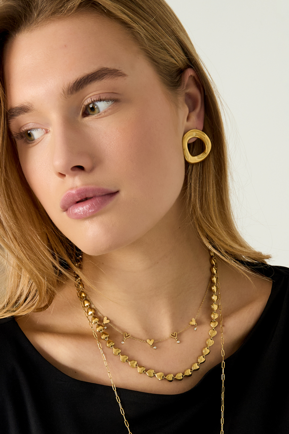 Colliers Chaîne En Acier Inoxydable Cœur Décontracté Quotidien Simple Série Bijoux Pour Femmes h5Image4