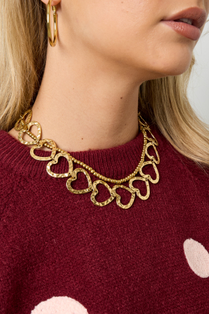 Colliers Chaîne En Acier Inoxydable, Série Cœur, Décontracté, Quotidien, Simple, Bijoux Pour Femmes h5 Image2