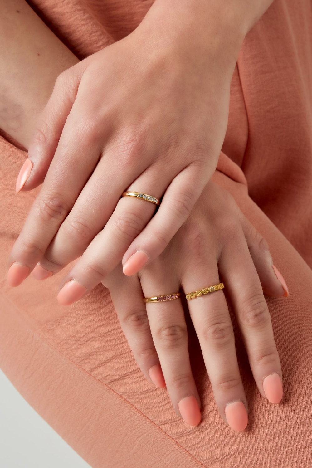 Bague Sertie De Pierres - Acier Inoxydable Image3