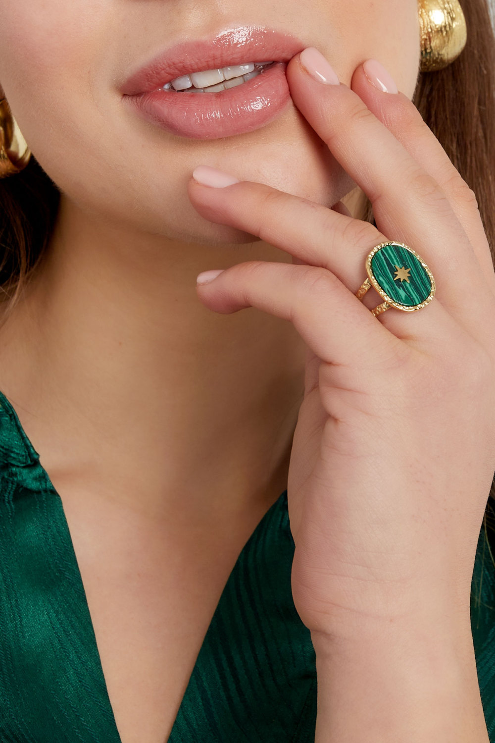 Bague Pierre Avec Étoile - Doré/Bleu Image3