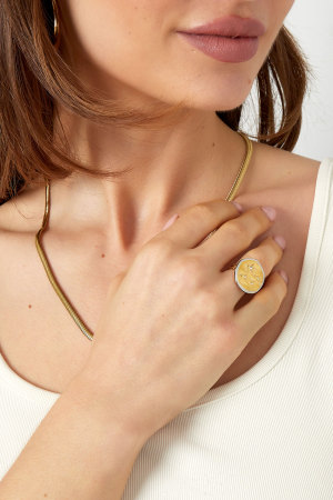 Bague Ronde Avec Étoiles - Couleur Or/Argent h5 Image3