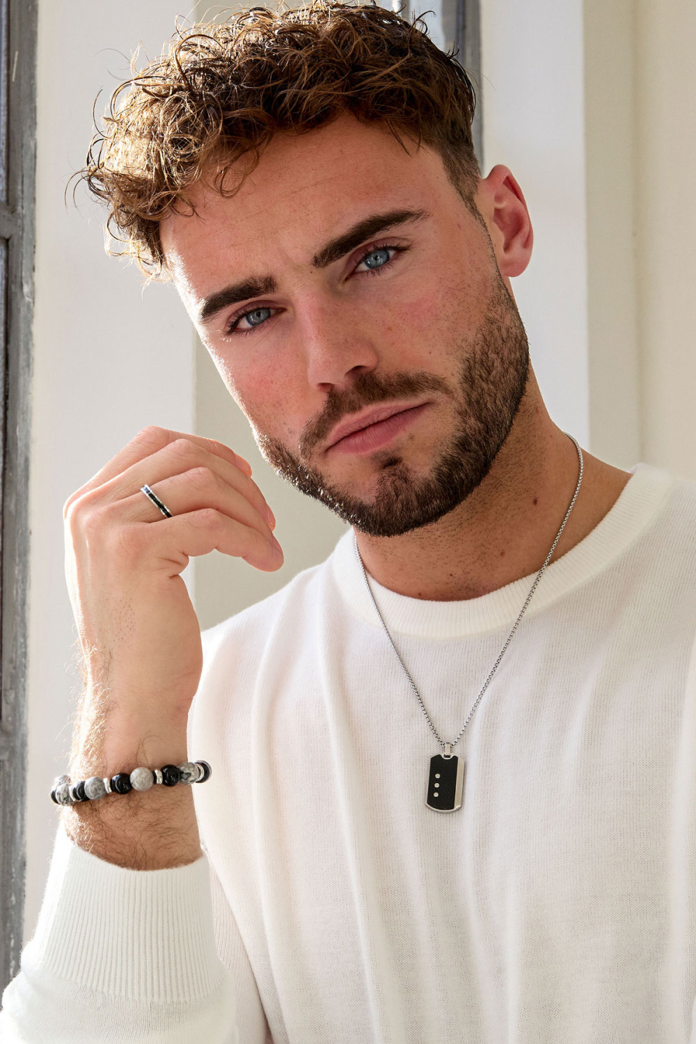 Bague Homme Fine Ligne - Argent/Noir h5Image4