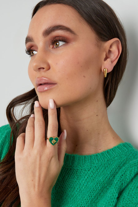 Bague Love avec pierre - Couleur or blanc 2