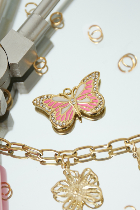 Charm Papillon Rose 2
