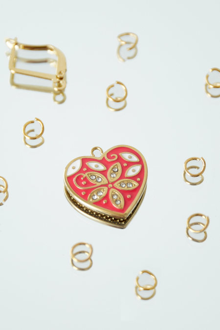 Breloque Coeur Avec Fleur 2