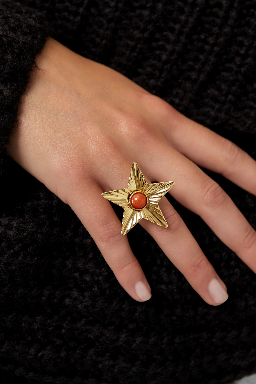 Bague Étoile Avec Pierre Colorée h5Image2