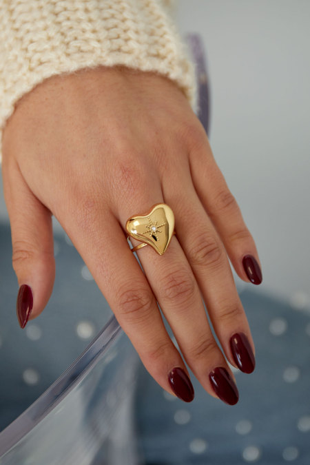 bague grand coeur avec pierre 2