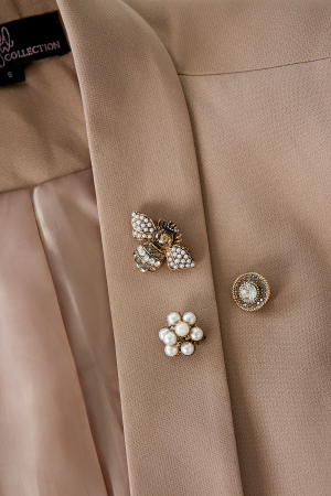 Trio De Broches Busy Bee - Couleur Or Blanc h5 Image2