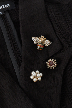 Trio De Broches Busy Bee - Couleur Or Blanc h5 Image3