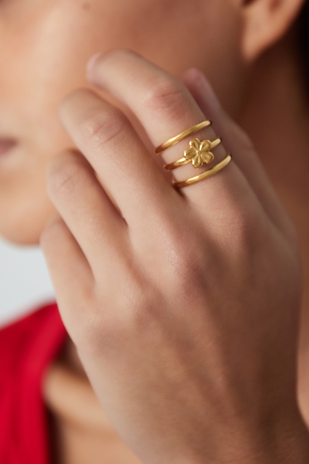 bague empilable à fleurs 2
