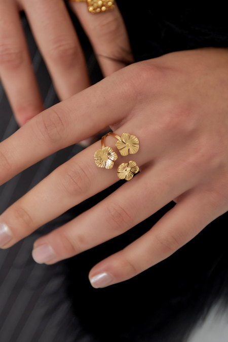 bague trio florale 2