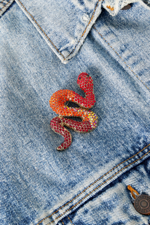 Broche Serpent - Rose Et Violet h5 Image2