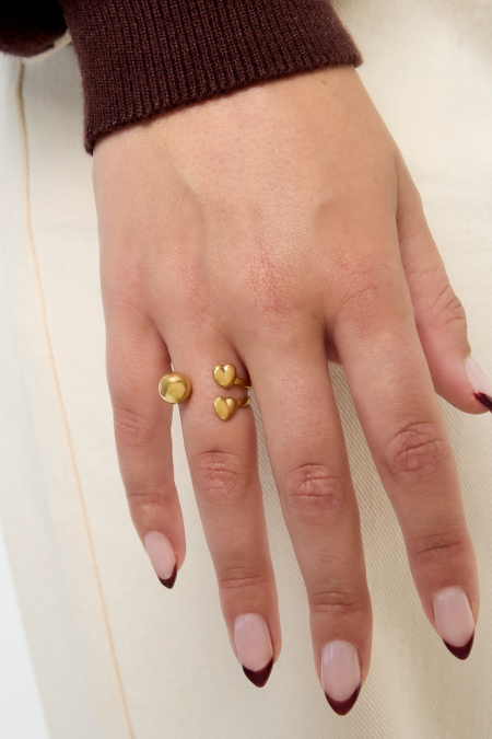 Bagues minimalistes en acier inoxydable, style cœur, décontractées, simples et quotidiennes, bijoux pour femmes 2
