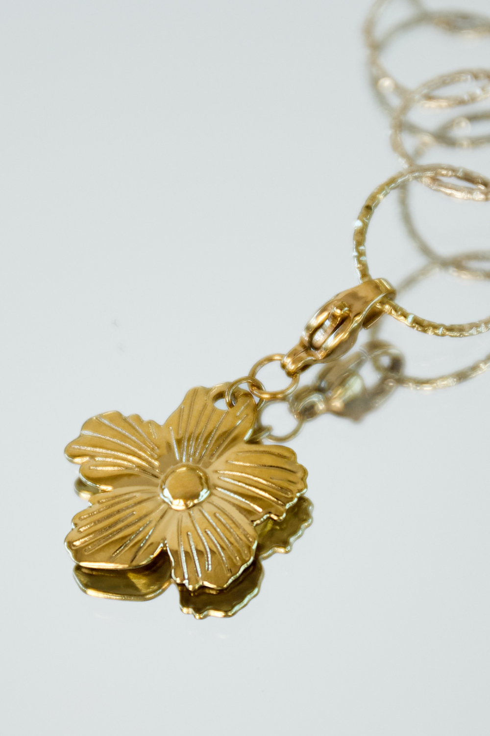 Bijoux En Acier Inoxydable, Breloques Florales, Style Décontracté, Quotidien Image3
