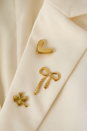 Broches En Acier Inoxydable En Forme De Cœur Collection Daily Simple Bijoux Pour Femmes h5 Image5
