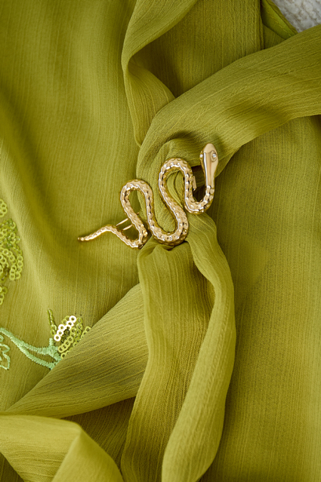 Broche épingle à cheveux serpent ornée de pierres 2