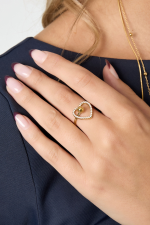 Bagues En Acier Inoxydable Pour Femme, Style Décontracté Et Simple, Série Cœur, Bijoux Pour Femmes h5 Image2