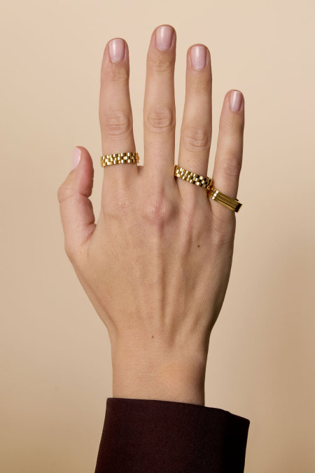 Bagues minimalistes en acier inoxydable rectangulaires Simple Daily Simple Series Bijoux pour femmes 2
