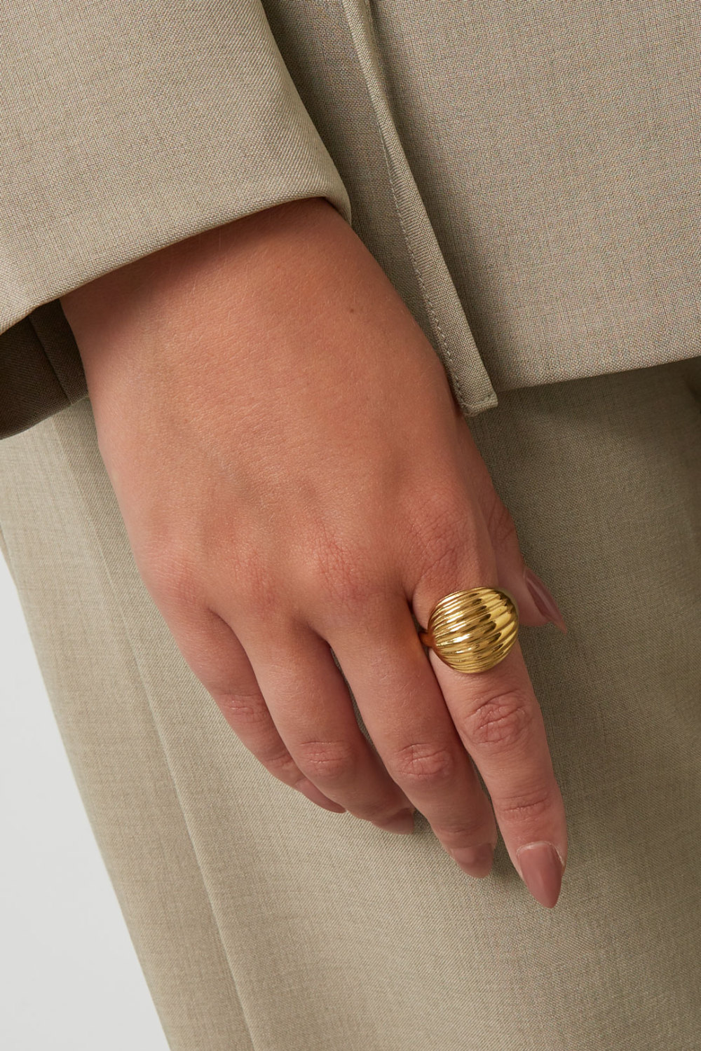 Bagues De Déclaration En Acier Inoxydable De Forme Irrégulière Daily Daily Simple Series Bijoux Pour Femmes Image2