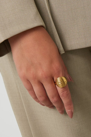 Bagues De Déclaration En Acier Inoxydable De Forme Irrégulière Daily Daily Simple Series Bijoux Pour Femmes h5 Image2