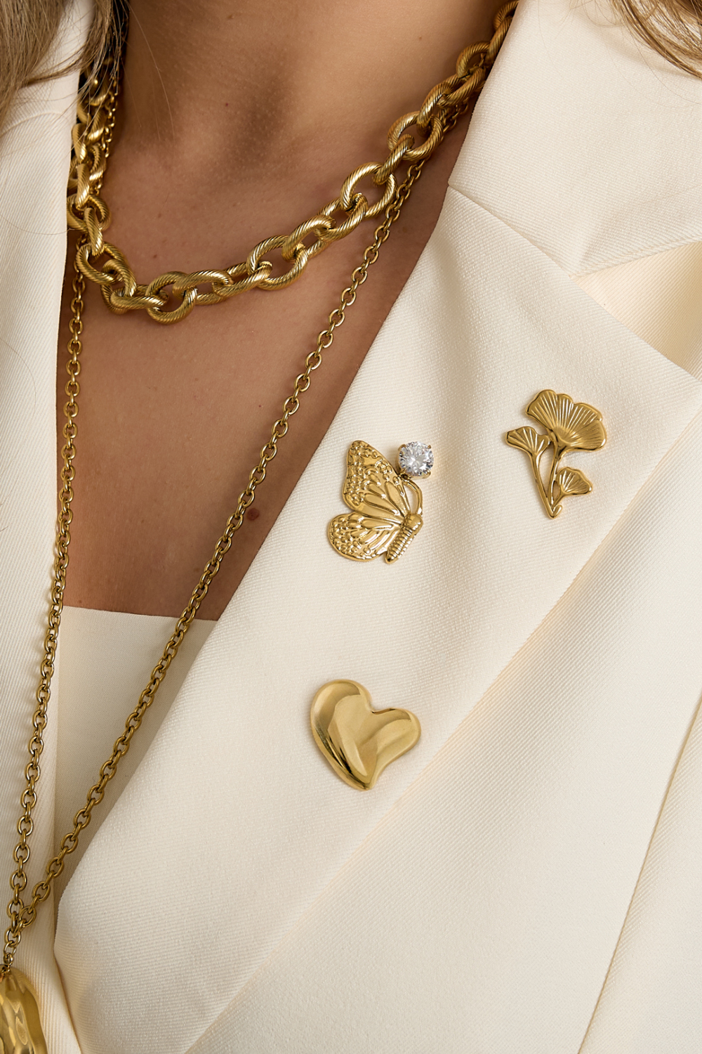 Broches Papillon En Acier Inoxydable, Collection Daily Simple, Bijoux Pour Femmes h5Image5
