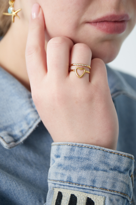 bague coeur et paillettes 2