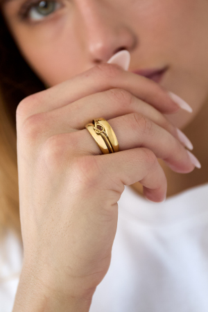 Bague À Plusieurs Rangs Avec Détail Torsadé Minimaliste h5 Image2