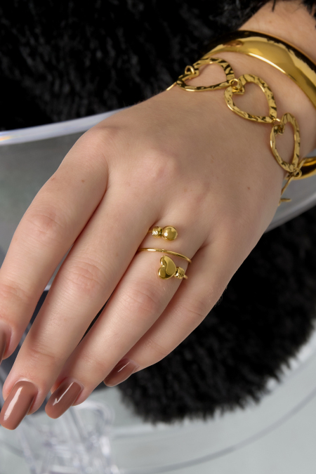 Bagues minimalistes en acier inoxydable, style cœur, décontractées, simples et quotidiennes, bijoux pour femmes 2