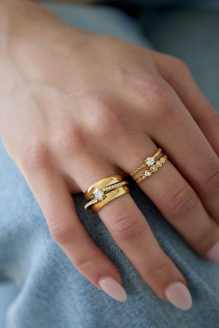 Bague à plusieurs rangs ornée de pierres 2