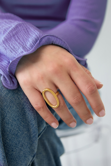 Bague imposante ovale et minimaliste 2
