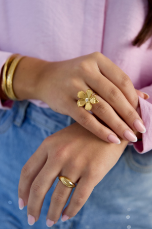 Bagues En Acier Inoxydable, Style Floral, Collection Daily Simple, Bijoux Pour Femmes h5 Image16