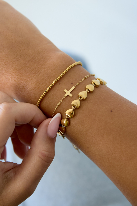 Bracelet Classic Cross Couleur or Acier inoxydable 2