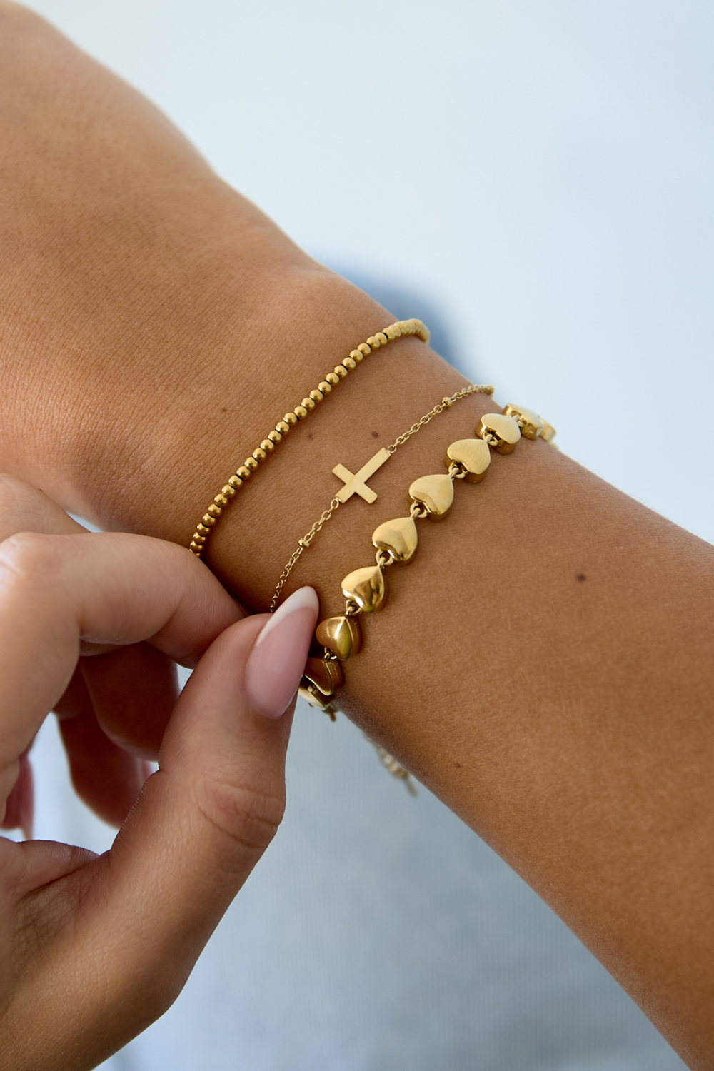 Bracelet Classic Cross Couleur Or Acier Inoxydable h5Image2