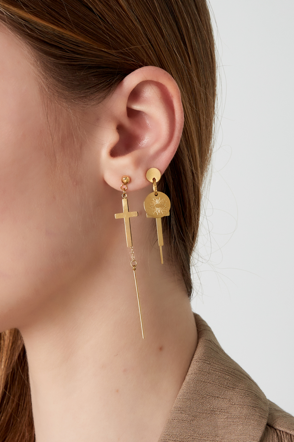 Earrings Celebration Couleur Or Acier Inoxydable (Pack With Plastic Bag) h5Image2