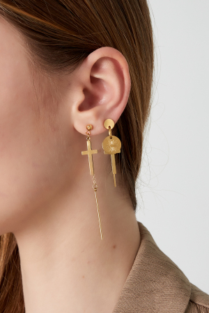 Earrings Celebration Couleur Or Acier Inoxydable (Pack With Plastic Bag) h5 Image2