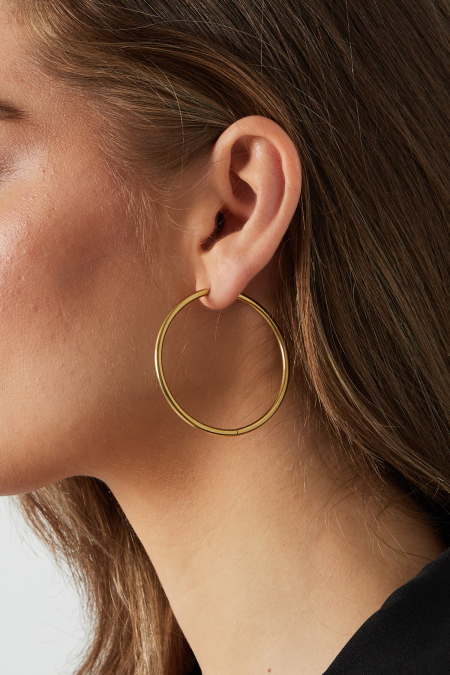 Boucles d'oreilles en acier inoxydable créoles grand 2
