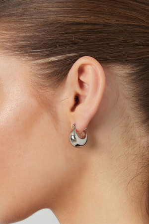 Boucles D'oreilles Mini Demi-Lune Grossière - Dorées h5 Image6