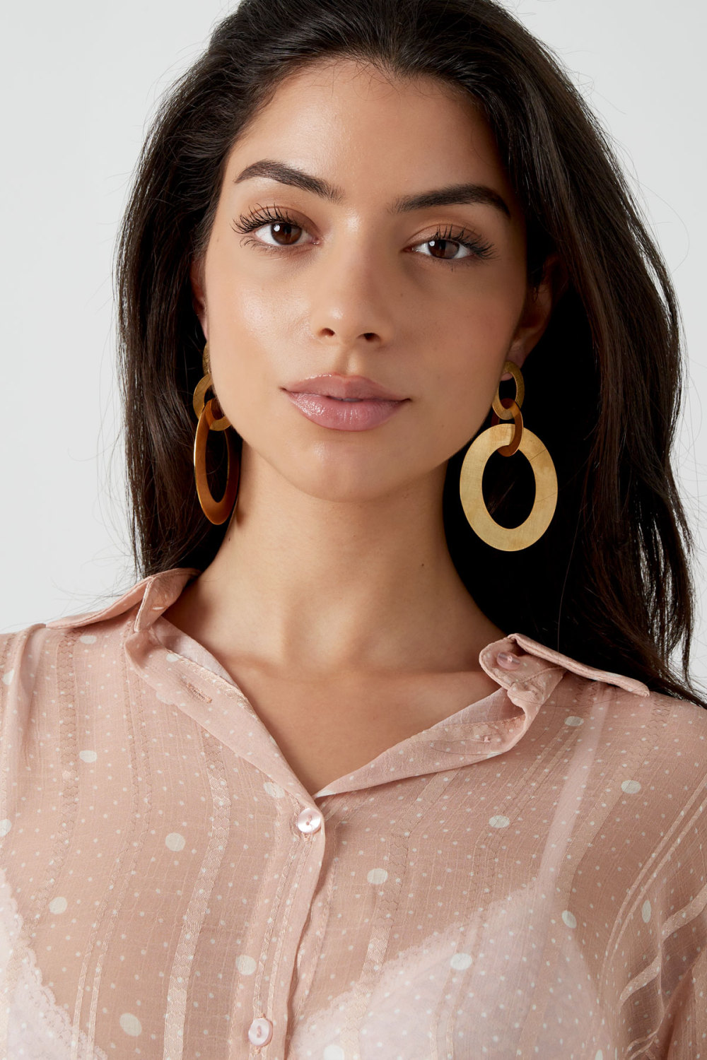 Boucles D'oreilles Gros Maillon - Doré Acier Inoxydable h5Image2