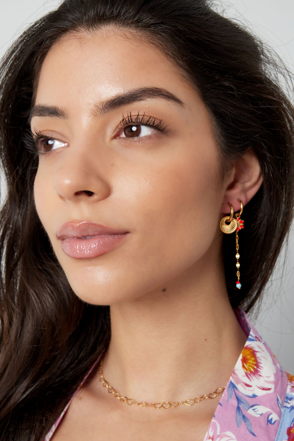 Boucles D'oreilles Avec Breloque Ronde Image2
