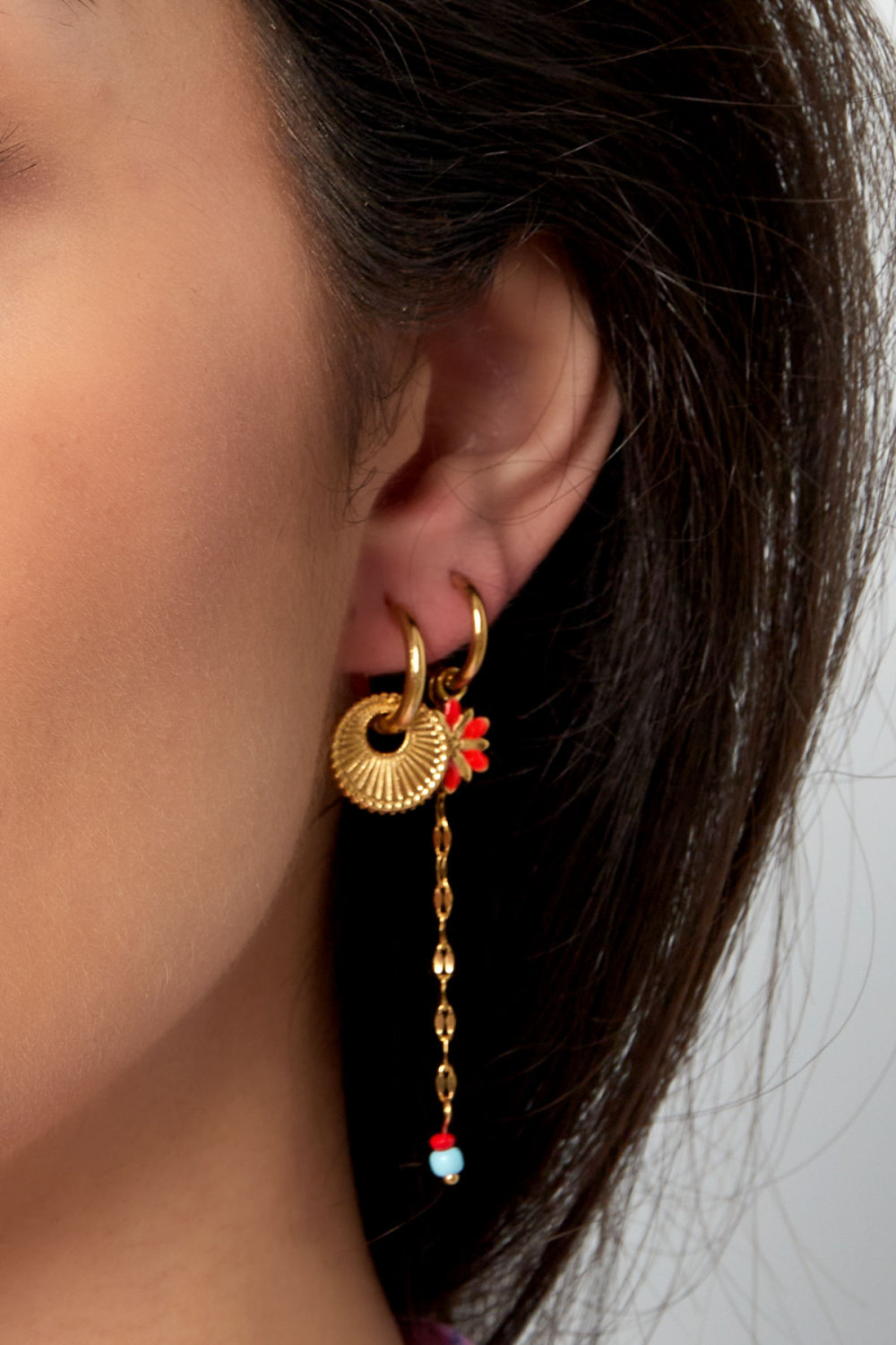 Boucles D'oreilles Avec Breloque Ronde Image3